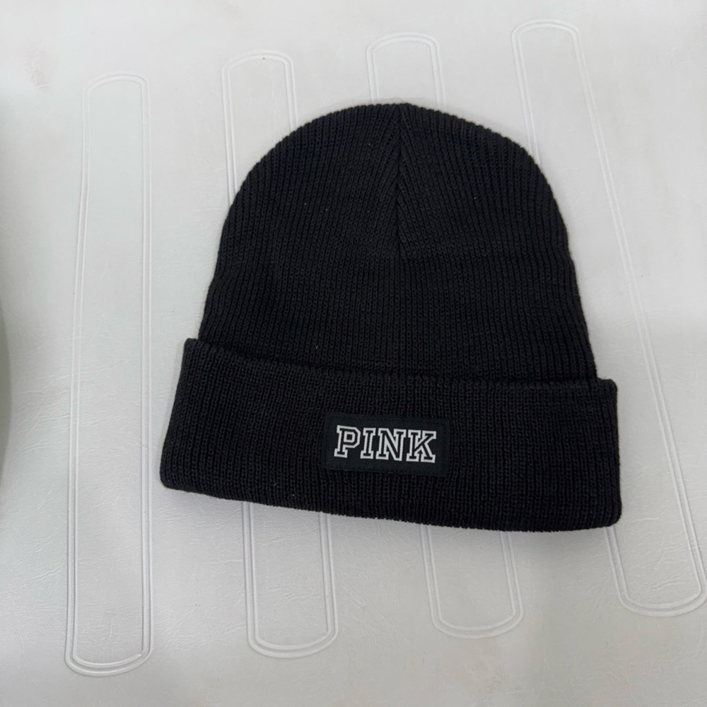 *NEW* PINK Victoria's Secret Ribbed Beanie in Ensign OS Warm Cuffed Brand New